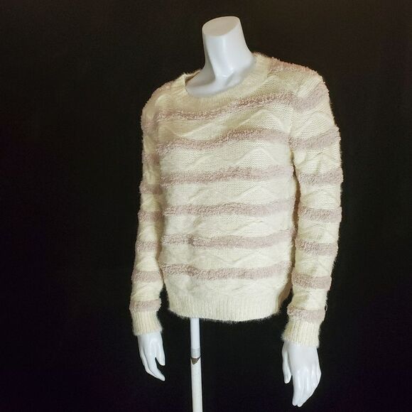 Fate Cream & Tan Striped Sweater (S) - Picture 1 of 5